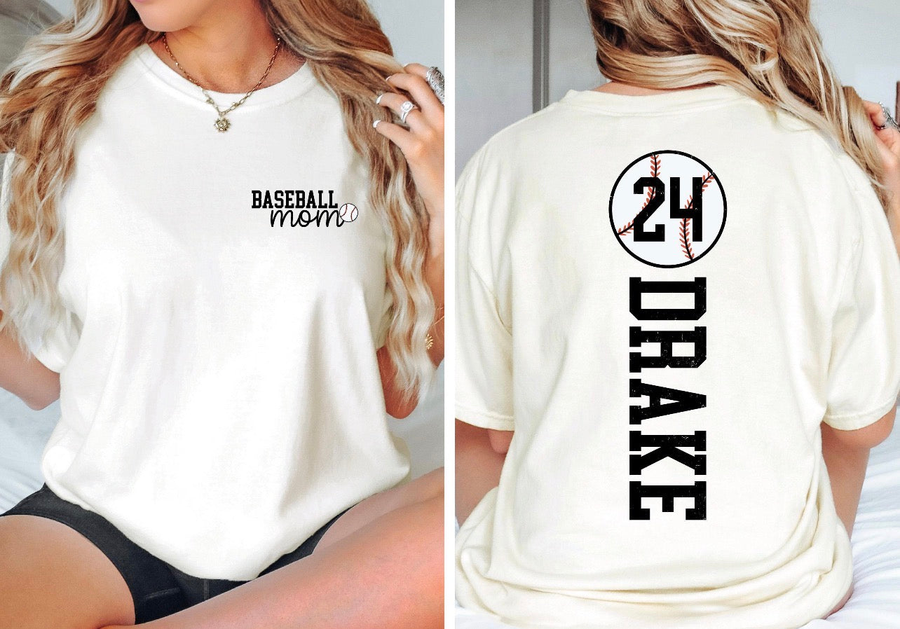 Personalized Baseball Mom Tee