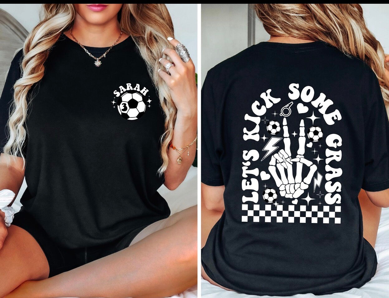 Soccer Kick Some Grass Personalized Tee